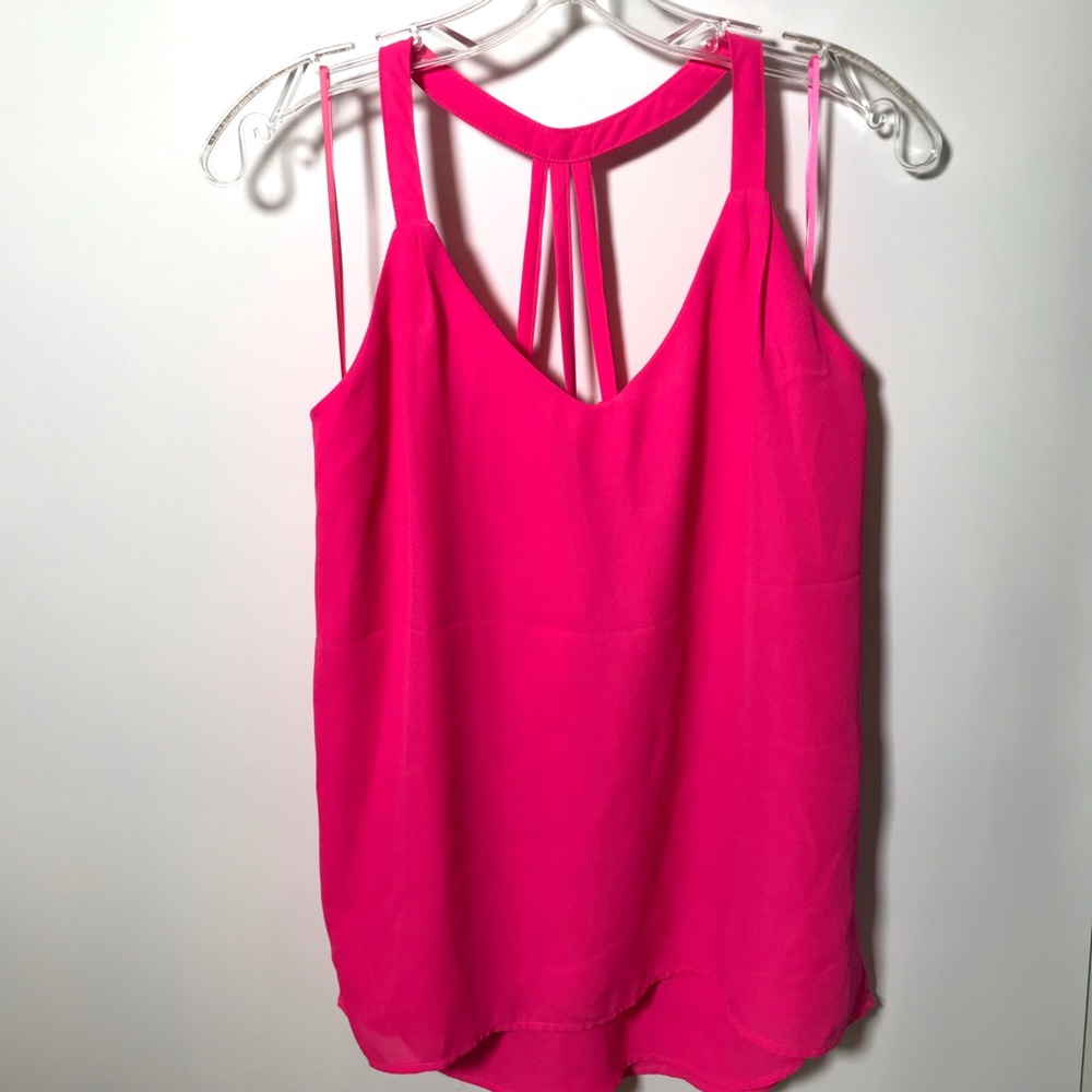 Paper Crane hot pink light flowy blouse size S
